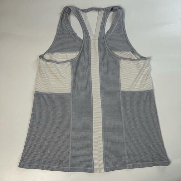 Lululemon Pedal To The Medal Singlet Tank Top Keyhole Back Gray Cream Size 8 - Picture 7 of 7